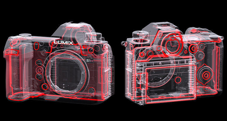 Lumix s1h cinema camera with rugged body design for b-camera actions shots and versatile camera mounting