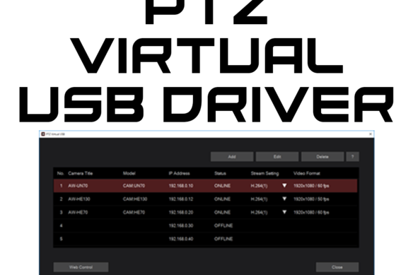 Panasonic PTZ Virtual USB Driver Software